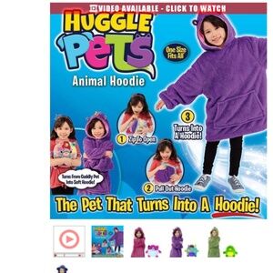Huggle Pets Rainbow Unicorn Animal Hoodie Sweatshirt and Plush Toy, As Seen on T